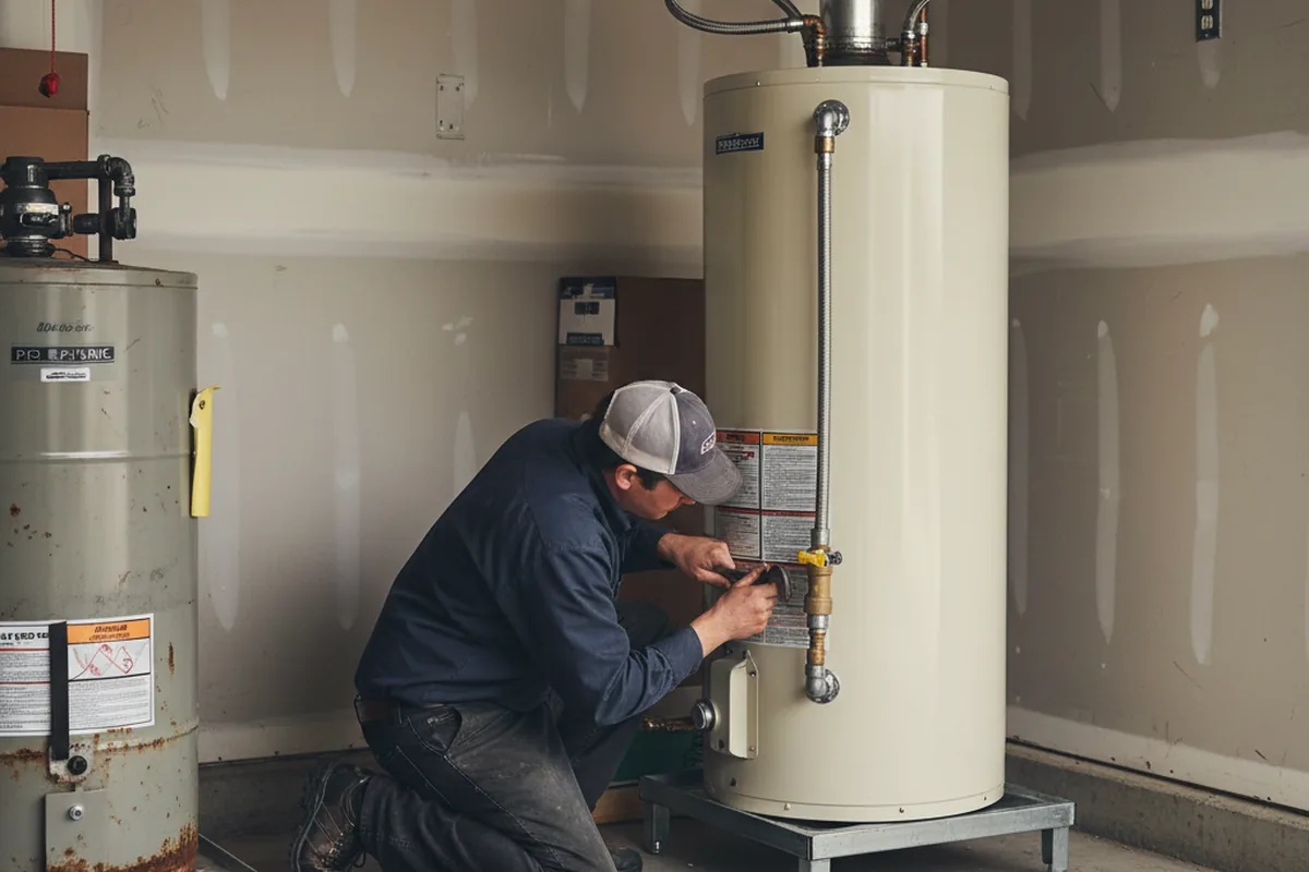 Water heater and shutoff valve replacement in Central