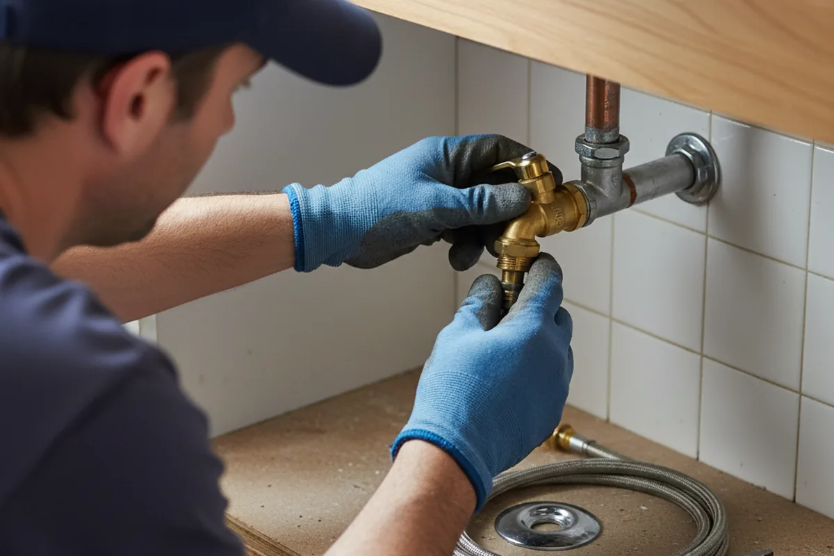 Shutoff valve and fitting work during Faucet and Fixture Repair in Central